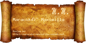 Maracskó Maximilla névjegykártya